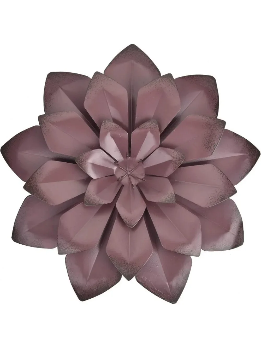 Brown Metal Flower Wall Art Decor - 12 Inch Hanging Sculpture for Home & Office